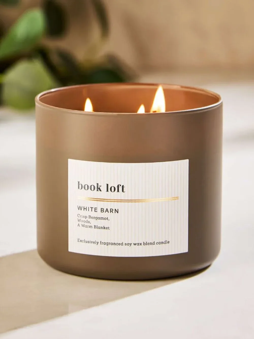 Bath & Body Works White Barn Book Loft 3-Wick Candle